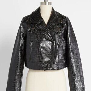 NWT Modcloth Crocodile Rock Moto Jacket